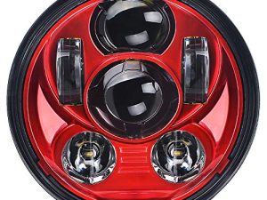 Lusgwufad 5-3/4 5.75 inch LED Motorcycle Headlight Compatible with Harley Davidson Sportster Dyna Low Rider Street Bob lron 883 1200 Softail Wide Glide Triple Headlamp