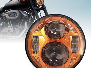 LX-LIGHT DOT Approved 51W 5-3/4" 5.75" Round LED Projection Headlight Compatible with Haley Motorcycles