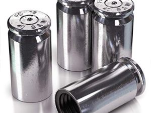 Real .40 Caliber Casing Valve Stem Tire Cap - Once-Fired Bullet Tactical Style Tire Caps - Unique Accessories for Cars