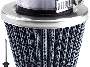 CNCMOTOK 38mm Air Filter For 90cc 110cc 125cc Dirt Pit Bike Chinese GY6 50cc QMB139 Moped Scooter Off Road Motorcycle ATV Quad XR50 CRF50 CRF70 XR CRF KLX Apollo SSR Lifan Engine Parts (White)