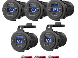 [5 Pack] 12v USB Outlet