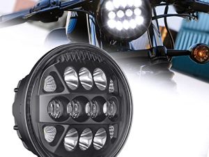 SUPAREE 5-3/4” 5.75 Inch LED Headlight for Dyna Street Bob Super Wide Glide Low Rider Night Rod Train Softail Deuce Sportster Iron 883