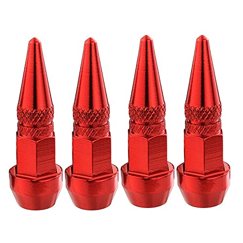 Lunsom Spike Valve Stem Caps Metal Air Tire Valves Cover Dustproof Accessories Fit Most Car Motorcycle Bike (4PCS Red) Lunsom Spike Valve Stem Caps Metal Air Tire Valves Cover Dustproof Accessories Fit Most Car Motorcycle Bike (4PCS Red)
