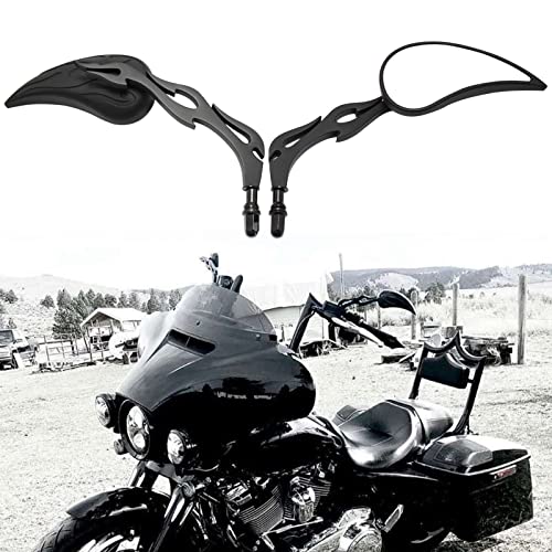 8mm Black Motorcycle Teardrop Rear View Side Mirrors Compatible With Road King Street Electra Glide Road Glide Dyna Softail(Black) 8mm Black Motorcycle Teardrop Rear View Side Mirrors Compatible With Road King Street Electra Glide Road Glide Dyna Softail(Black)