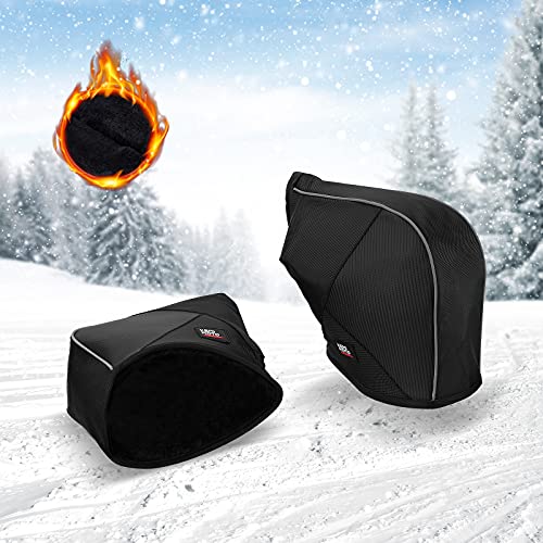 Kemimoto Universal Snowmobile ATV Handlebar Gloves Black Waterproof Muffs Thick Inner Fleece Handlebar Gauntlets Compatible with Polaris Skidoo Arctic Cat ATV Motorcycle Kemimoto Universal Snowmobile ATV Handlebar Gloves Black Waterproof Muffs Thick Inner Fleece Handlebar Gauntlets Compatible with Polaris Skidoo Arctic Cat ATV Motorcycle