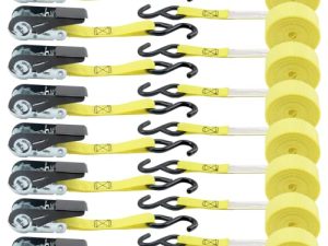 XSTRAP STANDARD Ratchet Tie Down Straps - 8PK - 1'' x 10 ft - 900 LB Break Strength Cargo Straps for Moving Appliances
