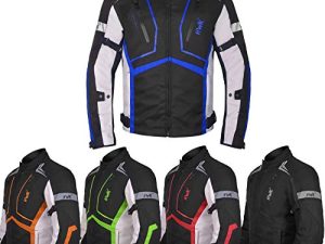 Motorcycle Jacket For Men Textile Motorbike Dualsport Enduro Motocross Racing Biker Riding CE Armored Waterproof All-Weather (Blue