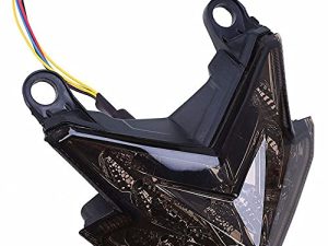 TEBOCR Motorcycle Tail Light Integrated Running Brake Stop Light Turn Signals Lamp Black with License Plate Bracket for Har-ley Hon-da Ya-maha Su-zuki Ka-wasaki