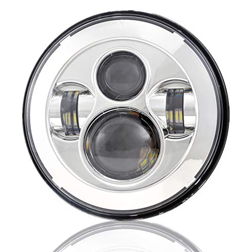 Dot Approved 7Inch Chrome LED Headlight Compatible with Haley Motorcycle Tour Dot Approved 7Inch Chrome LED Headlight Compatible with Haley Motorcycle Tour
