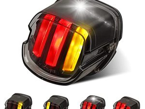 QUASCO Led Taillights Smoked Brake Tail Light with Turn Signal Compatible with Harley Road King Electra Glide Road Glide Softail Fatboy Night Sportster