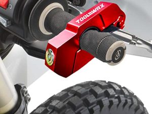 ToolWRX Motorcycle Lock – Heavy Duty Anti Theft Grip-Lock – Security for Throttle & Handlebar – Locks Front Brake & Clutch on Dirt Bike Moped Scooter Motorbike & ATV (Includes Lever Protector)
