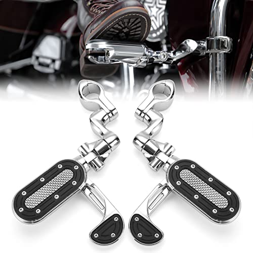 Motorcycle Highway Pegs for 1.25" Engine Guard Adjustable Foot Pegs with Flip-out Heel Rests for Road Glide Street Glide Sportster Road King Electra Glide with 1/4 Highway Bar Motorcycle Highway Pegs for 1.25" Engine Guard Adjustable Foot Pegs with Flip-out Heel Rests for Road Glide Street Glide Sportster Road King Electra Glide with 1/4 Highway Bar