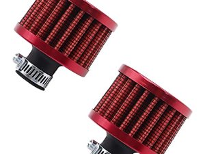 weideer 2pcs 12mm Mini Red Universal Air Filter Vent Crankcase Breathe Car Accessory For Car and Motorcycle(Red)