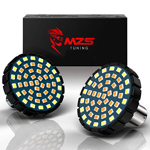 MZS 2" 1157 Turn Signal LED Bulb Running Light Kit Bullet Style w/Dual Color Front or Rear Compatible (21White + 27Amber) Most Family Motorcycles (Pack of 2) MZS 2" 1157 Turn Signal LED Bulb Running Light Kit Bullet Style w/Dual Color Front or Rear Compatible (21White + 27Amber) Most Family Motorcycles (Pack of 2)
