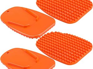 4 Pieces Orange Motorcycle Kickstand Motorcycle Foot Support Plate Motor Bike Support Stand Motor Anti Slip Plate Parking Accessory for Snow Slippery Road Hot Road Grass Sand