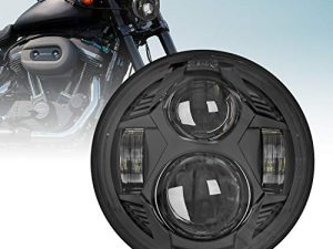 LX-LIGHT New Upgrade 51W 5-3/4 5.75 inch LED Headlight with EMC Compatible with Iron 883 Dyna Street Bob Super Wide Glide Low Rider Night Rod Train Softail Deuce Custom Sportster