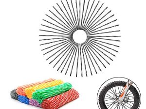 72Pcs Universal Spoke Skins Covers，Wheel Spoke Wraps Skins Pipe Trim Decoration Protector For Motorcycle Dirt Bike Yamaha Honda BMW Suzuki Kawasaki (Striped Black)