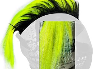 3T-SISTER Helmet Mohawk Hawk Cosplay Wig Helmet Accessory for Motorcycle Bicycle Ski Helmets Real Hair Decorations (Helmet not Included)