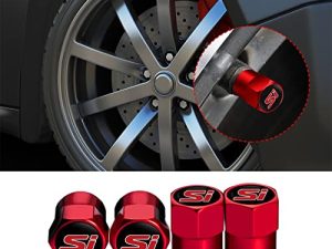 POKHDYE Fit Civic si Valve Stem Caps 4PCS Tire Stem Cover for Cars