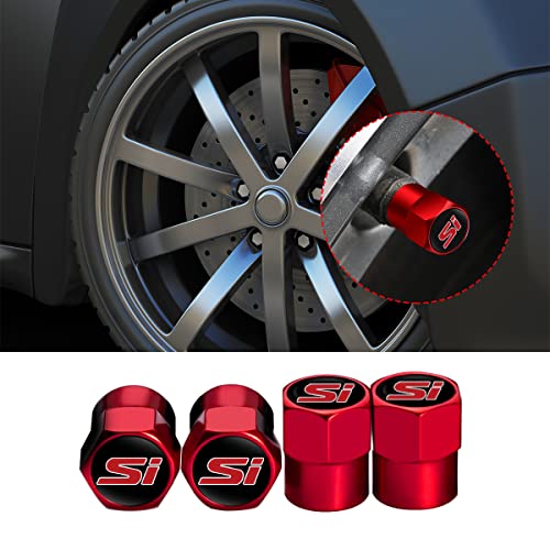 POKHDYE Fit Civic si Valve Stem Caps 4PCS Tire Stem Cover for Cars POKHDYE Fit Civic si Valve Stem Caps 4PCS Tire Stem Cover for Cars